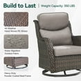 thumbnail image 5 of PARKWELL Patio Wicker Chairs Swivel Rocker Set of 4,Outdoor Rattan Swivel Glider Rocking Lounge Chairs for Patio Porch Pool,Brown/Gray, 5 of 7