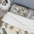 thumbnail image 4 of Designart "Vintage Scene Four Blue Birds on a Branch III" Animals Bird Bedding Covert Set - Bird Blue Animals Bed Set With 1 Sham, 4 of 6