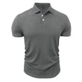 thumbnail image 5 of Mens Muscle Polo Shirts Short Sleeve Free 4 Way Stretch Casual T- Shirts Slim Fit Textured Ribbed Golf Collared Tee Golf Tops, 5 of 6