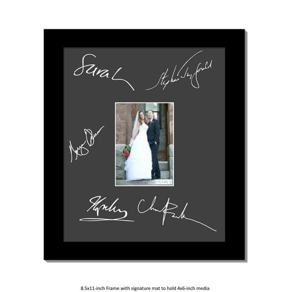 CreativePF [signatureframe] Signature Frame - Photo Frame with Mat Holds 2x3-inch Media including Easel Stand with Installed Wall Hangers