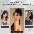 thumbnail image 5 of Ponytail Extension for Black Women Drawstring Ponytail Long Curly Wavy Ponytail 20Inch Synthetic Clip in Ponytail Hair Extensions, 5 of 7