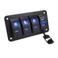 thumbnail image 5 of Nishiyuenyi Rocker Switch Panel 4.2A Double USB Charger Voltmeter for Car Boat Marine 4 Gang, 5 of 9