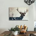 thumbnail image 6 of Shadudu Framed Canvas Home Artwork Decoration Black and with Antlers Animals Wildlife Block Print Abstract Elements Canvas Wall Art for Living Room Bedroom - 36x24in, 6 of 7