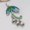 thumbnail image 3 of K-KED Real 925 Sterling Silver Men Women Lucky Enamel Leaf Tassel Bud Pendant, 3 of 6