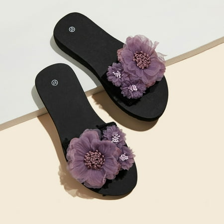 

Sandals for Women Dressy Summer Gnobogi Women s Flat Shoes Madam Beach Babouche Summer Non-Slip Causal Slippers Womens Sandals Purple