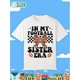 thumbnail image 2 of Girls' "in My Football Sister era" Graphic Tee - White Shirt With Brown Footballs, Sisters - Soft Knit Casual Sports Fan outfit - Machine Washable Birthday or Game Day Gift For Young athletes, 2 of 8