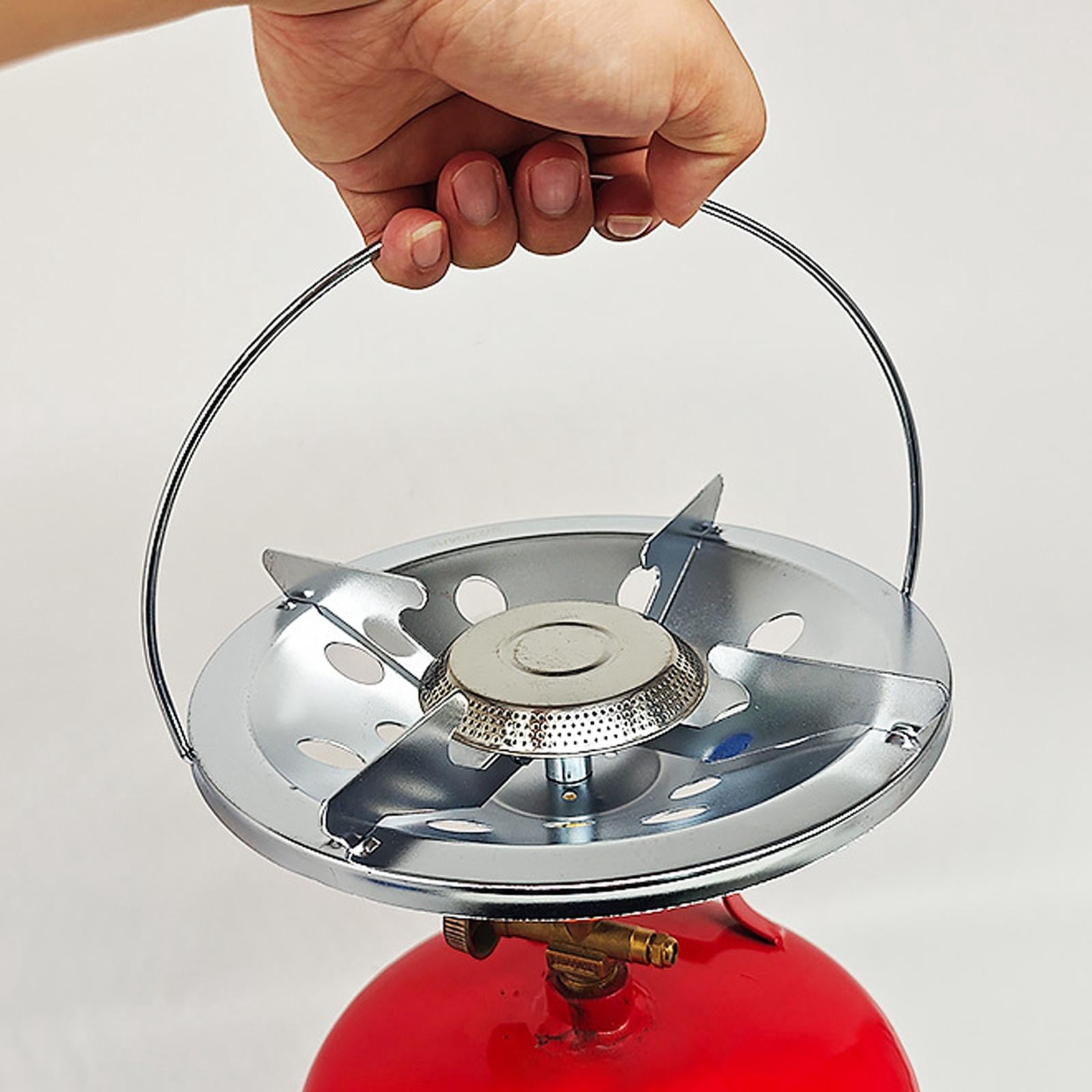 Wswqop Cooker Top Camping Gas Stove Furnace Adaptor Camp Stove Portable Easy to Install 21cm