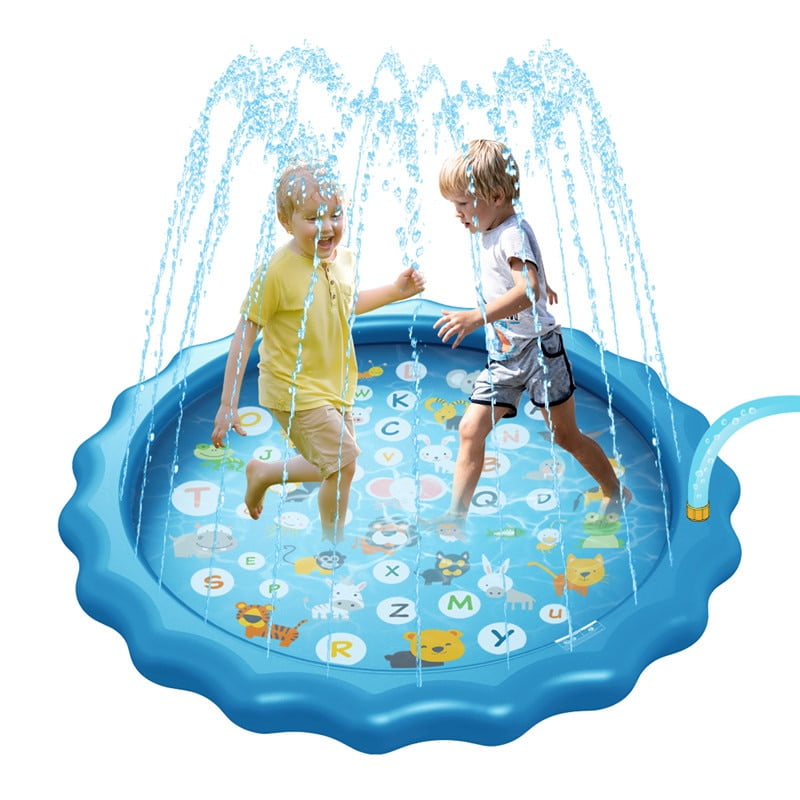 Inflatable Sprinkler Splash Pad for Kids Toddlers Dogs Kiddie Baby Pool Fun Backyard Fountain Play Mat for 1-12 Year Old Girls Boys Baby Infant Wading Pool Outdoor Water Play Mat Toys 68 