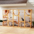 thumbnail image 2 of PawHut Grand Catio Extérieur avec Condos pour Chats, Plateformes, Échelles, Orange, 2 of 10