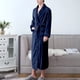 thumbnail image 5 of Batas Prolriy para mujer, bata de baño de franela con doble bolsillo, suave y cálida, de terciopelo de doble cara, ideal para pijamas y ropa de casa, bata de baño para mujer, color azul marino, talla, 5 of 6