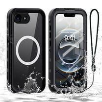 ShieldFlex Magnetic for iPhone 16e Case Waterproof,Built-in Screen Protector IP68 Underwater Upgrade Military Dropproof Compatible with MagSafe Full-Body Shockproof Translucent Case 6.1" 2025,Black