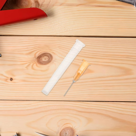 Hemoton 100pcs Plastic Dispensing Needles 25 Gauge 13mm Orange Liquid Dispenser Tips for Ink Adhesive Glue Refilling