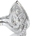 thumbnail image 3 of First Jewel 2.4 Ct Pear Cut Halo Two Eternity Band Diamond Ring - Stunning Lab-Created Simulated Diamond - 14K White Gold Over Setting - Ideal for Engagements, Anniversaries, and Birthday Gift, 3 of 6