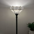 thumbnail image 2 of Tiffany Floor Lamp Vintage White Hexagon Stained Glass Mission for Living Room Bedroom 12'W*12"D*66"H, 2 of 6