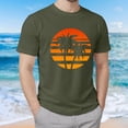 thumbnail image 2 of Mens Graphic Tees Vintage Beach Vacation T Shirts Positive Vibes Tropical Printed Shirt Oversized Short Sleeve Tops AG,L, 2 of 5