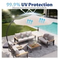 thumbnail image 2 of LazySunsets 6 Piece Aluminum Patio Furniture Set, 7-Seat Oversized Outdoor Sectional with Patio Umbrella, Light Gray, 2 of 10