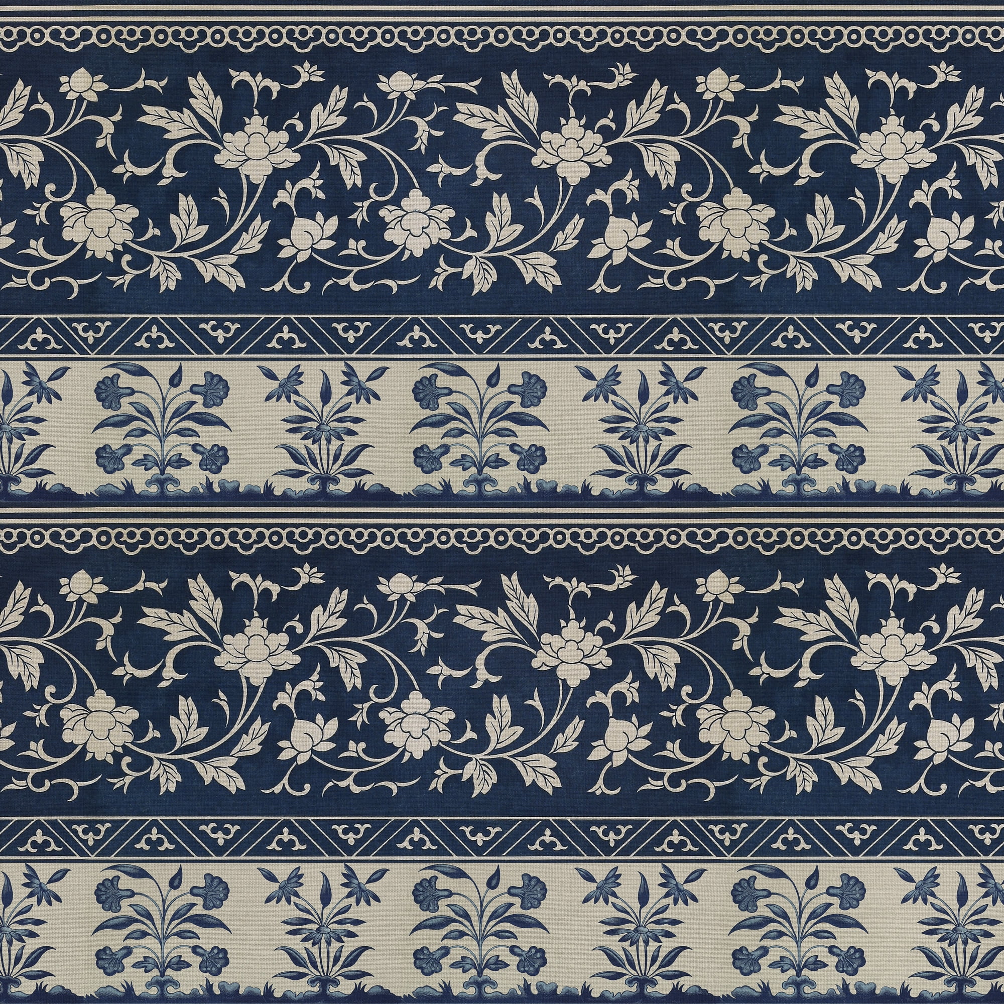 (2 pack) 1 Yard 100% Cotton Country Lace, Blue, 44" Wide for Quilting & Sewing by David Textiles