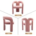 thumbnail image 4 of Tabaray Modern Velvet Dining Chair Set of 4, Cute Barrel Accent Chairs Upholstered Armchair Comfy Side Chair for Kitchen Living Room Reception (Pink-Velvet, Set of 4), 4 of 7
