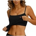 thumbnail image 2 of Tank Tops with Built in Bras Padded Summer Spaghetti Strap Sleeveless Cami Undershirts Fitted Basic Workout Shirts Featuring Soft Stretch Fabric Black L, 2 of 7
