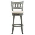 thumbnail image 4 of Weston Home Shapel Lattice Back 29"H Swivel Bar Stool, Antique Grey Finish, Beige Linen, 4 of 6