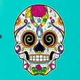thumbnail image 5 of Wild Bobby Day Of The Dead Sugar Skull Pop Culture Women Slim Fit Junior Tee, Tahiti Blue, X-Large, 5 of 5
