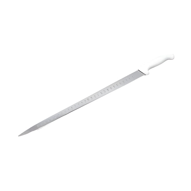 Cuchillo Cecinero Troquelado Profesional 19 Pulgadas Mango Blanco Vencort
