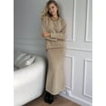 thumbnail image 3 of Women'S Casual 2 Pieces Set Crewneck Sweater and Fishtail Skirt Knit Outfits for Fall Winter Fashion Khaki L, 3 of 6