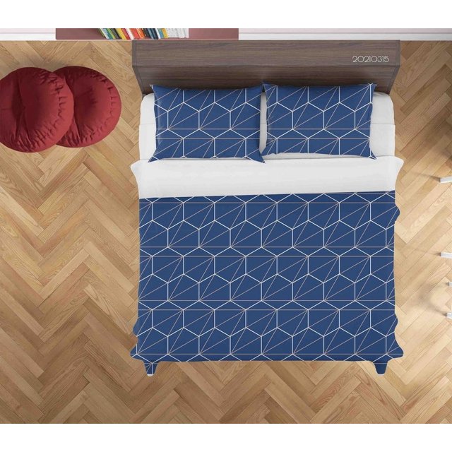 Ensemble de Housse de Couette Décoration Artistique Géométrique Abstraite 3D