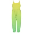 thumbnail image 2 of Jewelreauty Toddler Girl Cute One Piece Jumpsuits Sleeveless Strap Gradient Rompers Summer Outfits with Pockets (2-3 Years, Yellow/Green), 2 of 5