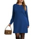 thumbnail image 2 of UVN Vestidos para Mujer Otoño Invierno Manga Larga Cuello Redondo Casual Jersey Sudadera Vestido con Abertura Lateral, 2 of 8