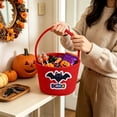 thumbnail image 5 of BSJJY Red Halloween Candy Basket 7.9x5.5 Inch, Reversible Fabric Treat Bucket with Handle, Cute Print Prank or Treat Bag, 5 of 6