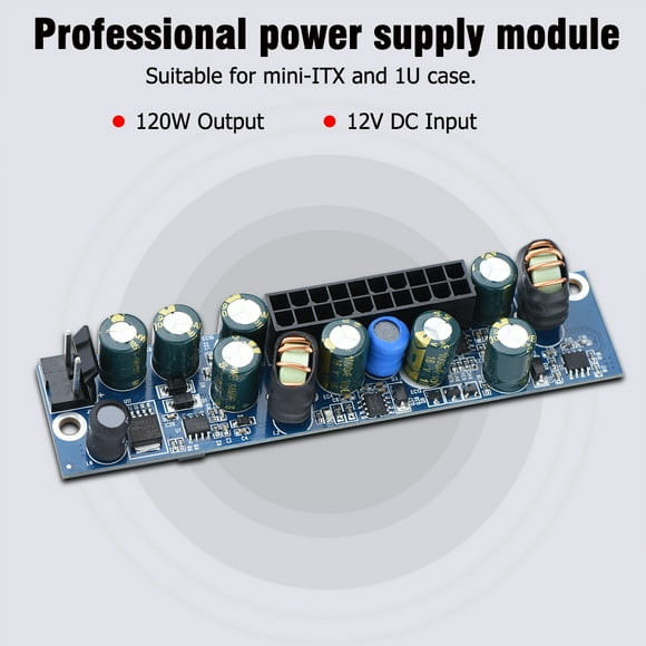 Rdeghly Power Supply Module DC 12V 120W PSU Computer PC Power Supply Module with 24Pin ATX/ DC Input Cable Durable