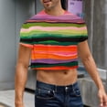 thumbnail image 1 of Blusas y camisas de manga corta y cuello redondo para hombre, blusas de verano con estampado y mangas cortas para hombre., 1 of 8