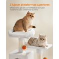 thumbnail image 4 of Árbol para Gatos de 155 cm de Altura, 49 x 40 x 155 cm, Rascador para Gatos con 5 Postes, Felpa Multicapa, Blanco Crema, 4 of 8