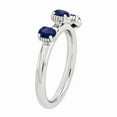 thumbnail image 3 of Sterling Silver Stackable Expressions Created Sapphire Three Stone Ring - Size 8, 3 of 3