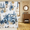 thumbnail image 2 of Erosebridal Gnome Truck Shower Curtain 72Wx84L,Fall Farm Bathroom Shower Curtain,Light Blue, 2 of 6