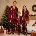 thumbnail image 3 of Family Christmas Pajamas Matching Sets Silk Casual Matching Set for Family, 3 of 6