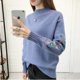 thumbnail image 5 of Suéteres de cuello alto medio con bordado para mujer, jerseys versátiles de color liso, camisetas casuales de manga larga, otoño e invierno, nueva moda, 5 of 5