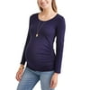 Maternity Long Sleeve Knit Top with Side Ruching -- Available in Plus Sizes