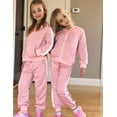 thumbnail image 6 of Arshiner Girls 2 Piece Outfits Sweatsuits Zip Up Hoodie Sweatshirt and Sweatpant Athletic Tracksuit Jogger Set, 6 of 6