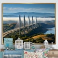 thumbnail image 2 of Designart "Viaduct Bridge Sunrise in Italy with Blue Tones I" Extra Large Architecture Framed Wall Art - Traditional Blue Bridges Entryway Framed Wall Art, 2 of 7