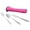Pink, variant on 3PCS Stainless Steel Flatware Set, Knife Spoon Fork Set with Tableware Storage Bag, Portable Reusable Flatware Set for Traveling Camping Picnic Working Hiking