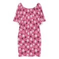 thumbnail image 3 of Dog Paw Pink Background Women's Off The Shoulder Ruffles Summer Wedding Guest Loose Casual Party Beach Dress, 3 of 9
