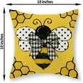 thumbnail image 6 of Summer Pillow Covers 18x18 Inch Set of 2 Yellow Honeycomb Bee Throw Pillows Polka Dots Bee Kind Decorations Outdoor Pillowcase Linen Farmhouse Seasonal Yellow Cushion Case for Sofa Home Decor, 6 of 6