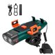 thumbnail image 1 of Faro de bicicleta recargable por USB, luz de bicicleta con bocina fuerte y soporte para teléfono y banco de energía, luces de seguridad para ciclismo, Verde Sunnimix faro de bicicleta, 1 of 8