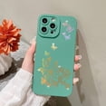 thumbnail image 3 of Compatible with iPhone 13 Pro Max Case, Butterfly Pattern with Side Plated Heart Pattern Soft Silicone Shockproof Full Camera Lens Cute Case for iPhone 13 Pro Max for Women Girl,Blue, 3 of 5