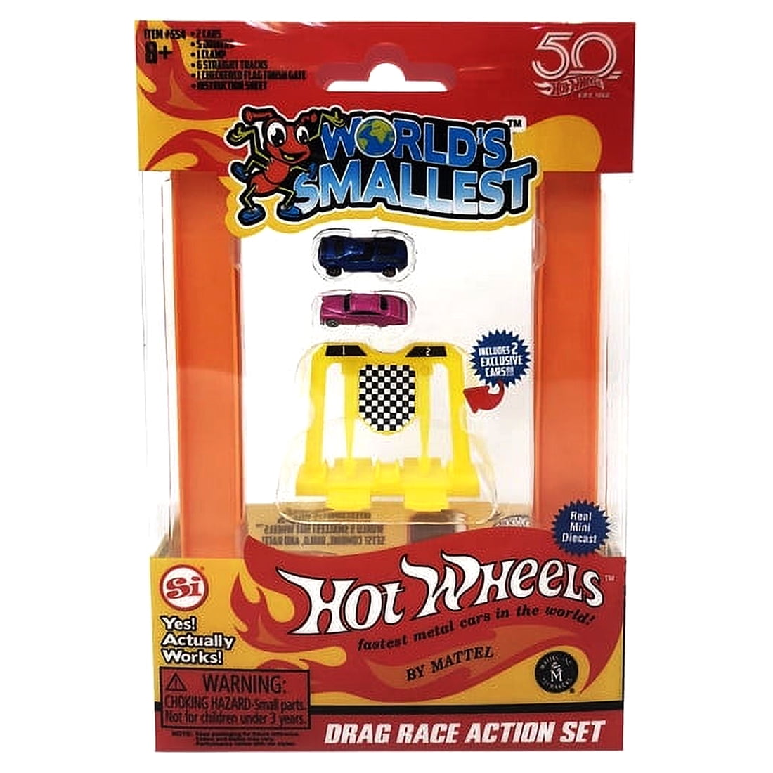 World's Smallest: Hot Wheels Mini World Drag Race Set (Includes 2 Cars)