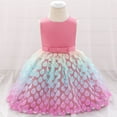 thumbnail image 2 of Fesfesfes Toddler Girls Tulle Dress Bowknot Cute Mermaid Puffy Dress Beading Birthday Party Gown Dresses Under 10$, 2 of 9