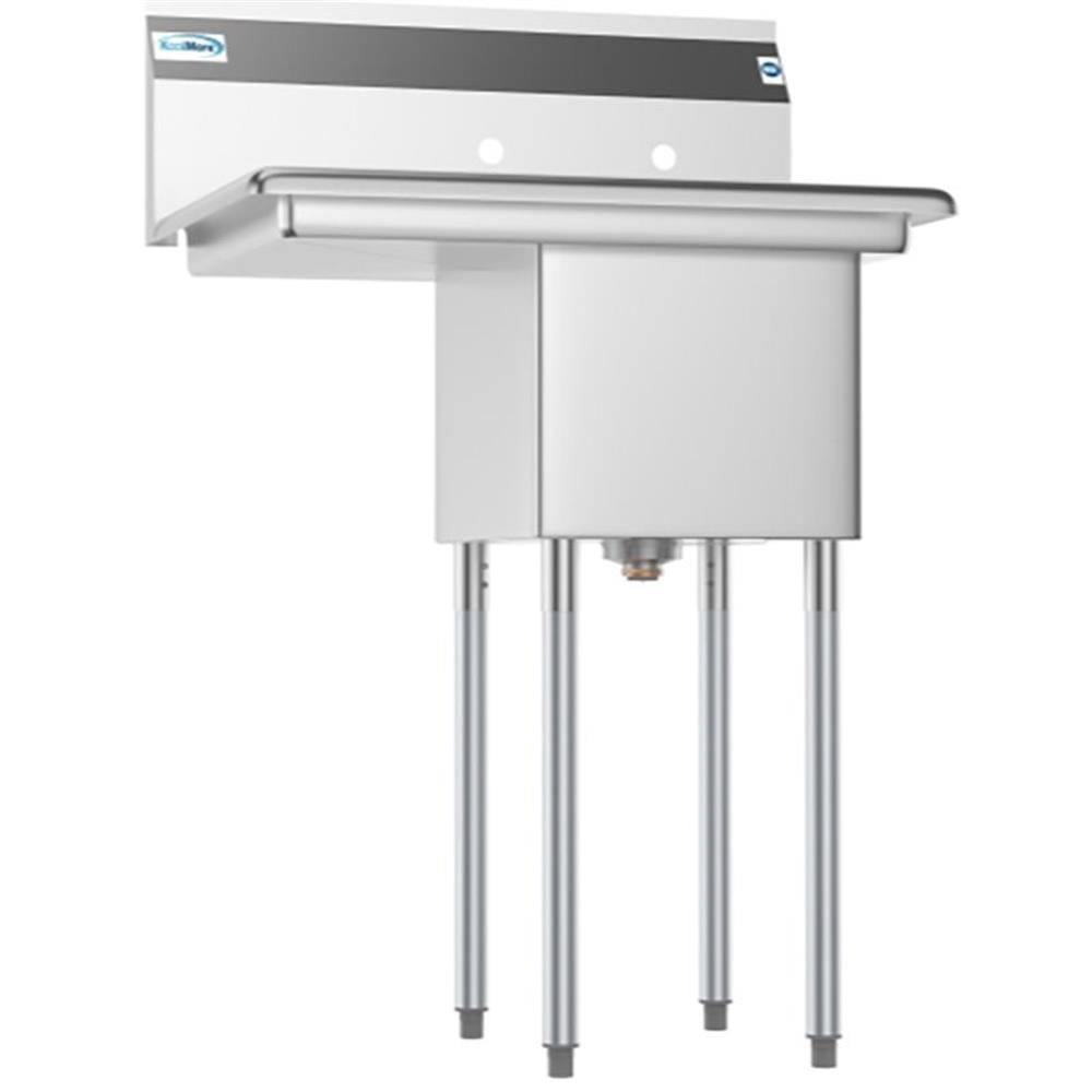 Pemberly Row Silver 14x16x11 Left NSF Stainless Steel Kitchen Prep/Utility Sink