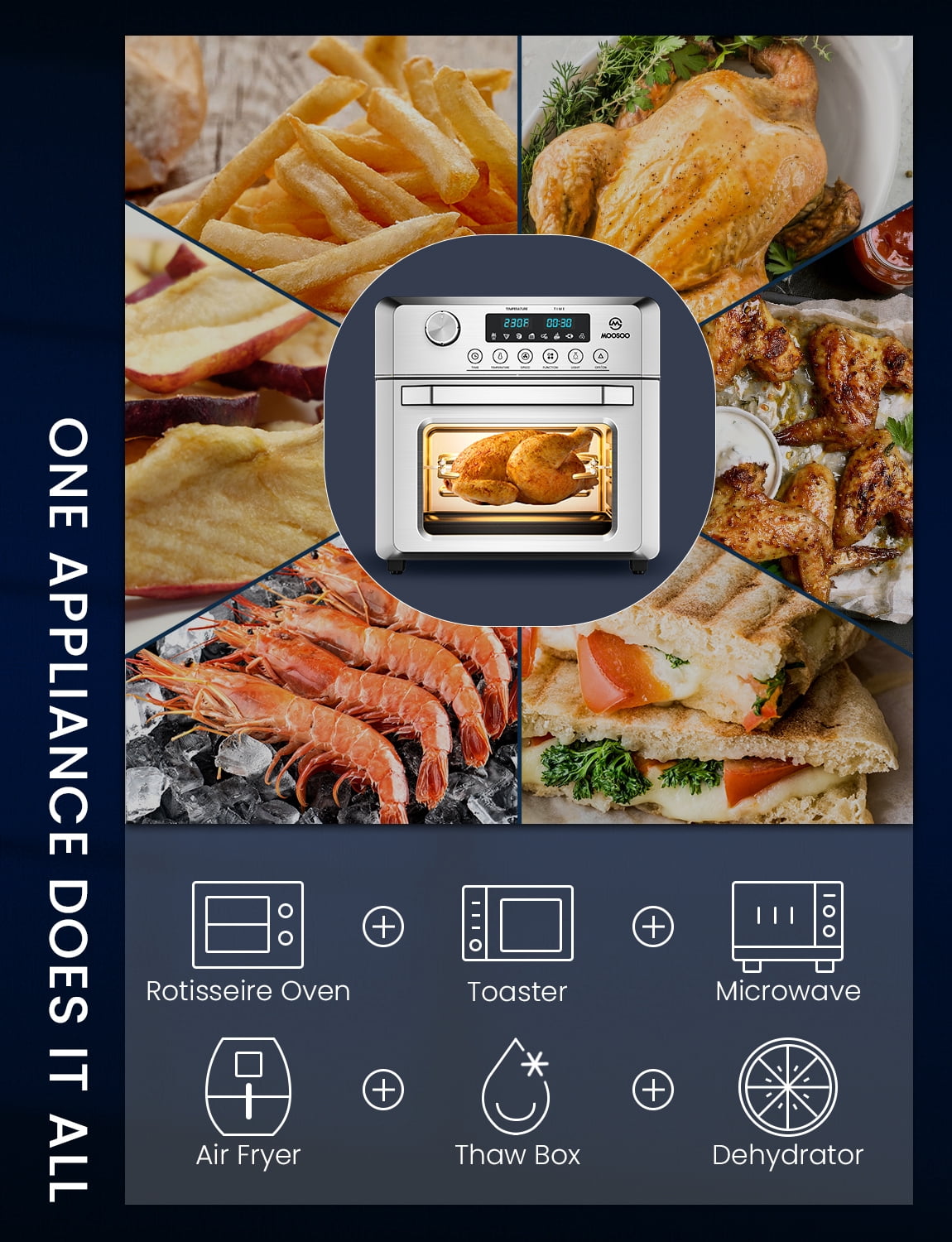 moosoo 18l air fryer oven